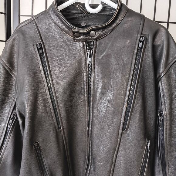 ZR1 Men's Leather Jacket with Pockets Size 44 - Picture 6 of 6